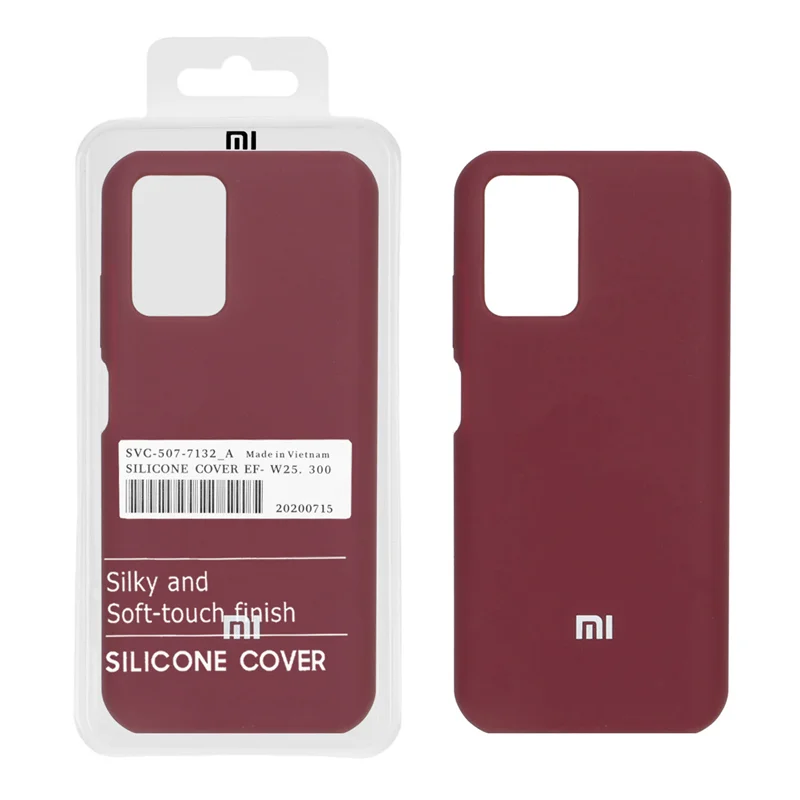 قاب سیلیکونی پاک کنی اورجینال درجه یک Xiaomi Redmi Note 10 4G / Redmi Note 10S / Poco M5S - زرشکی (پک دار)