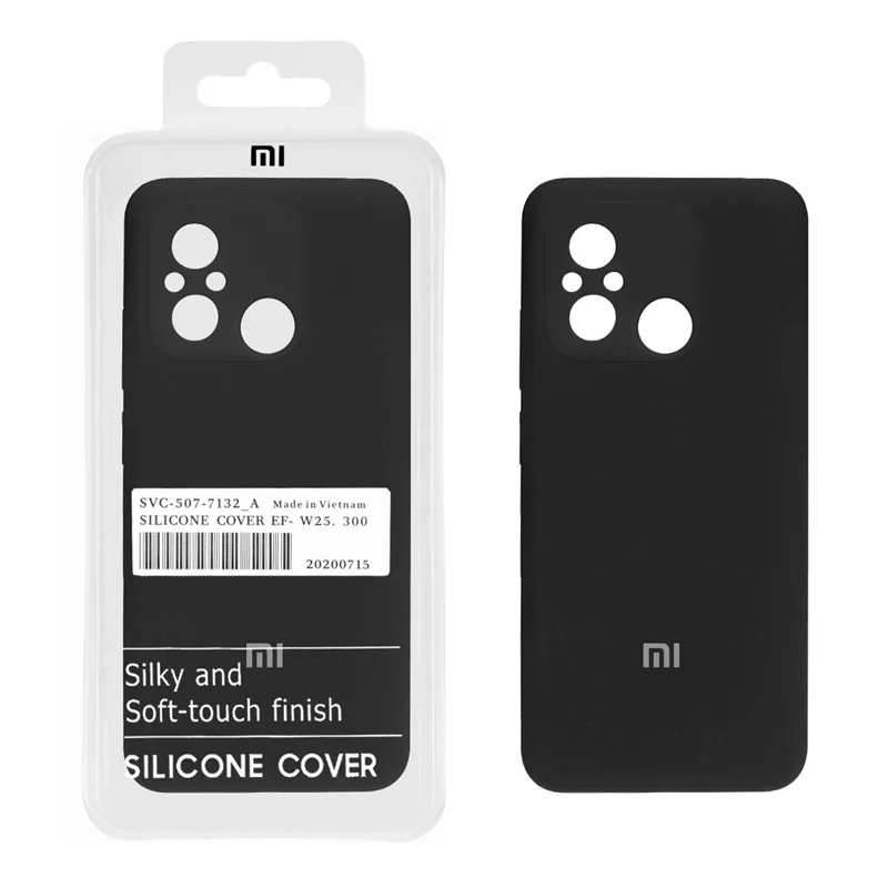 قاب سیلیکونی پاک کنی اورجینال درجه یک Xiaomi Redmi 12C / Redmi 11A / Poco C55 - مشکی (پک دار)