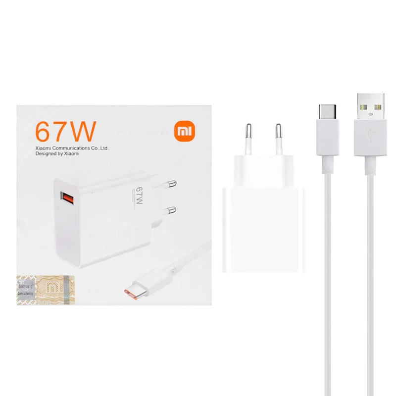 شارژر دیواری فست تک پورت Xiaomi مدل MSK-01 67W به همراه کابل شارژ Type-C - درصد شمار - MMS (درجه یک)