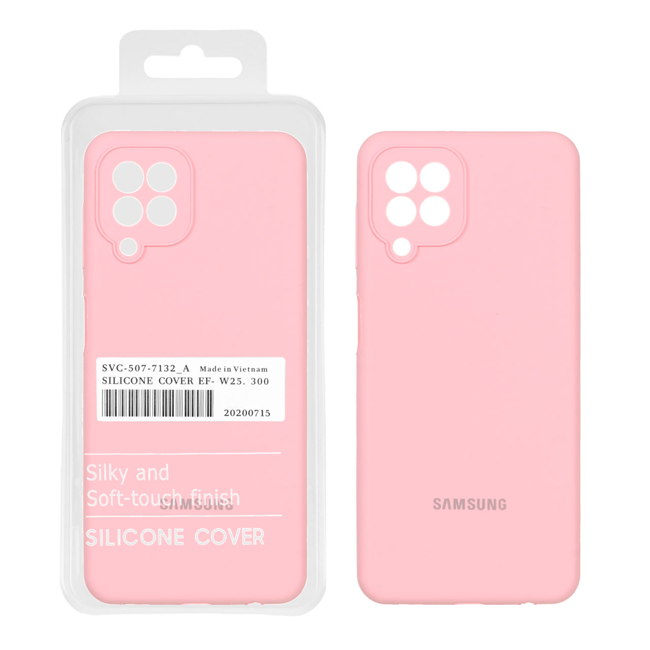 قاب سیلیکونی پاک کنی اورجینال درجه یک Samsung Galaxy A22 4G / M32 4G / F22 - صورتی کد 1 (پک دار)