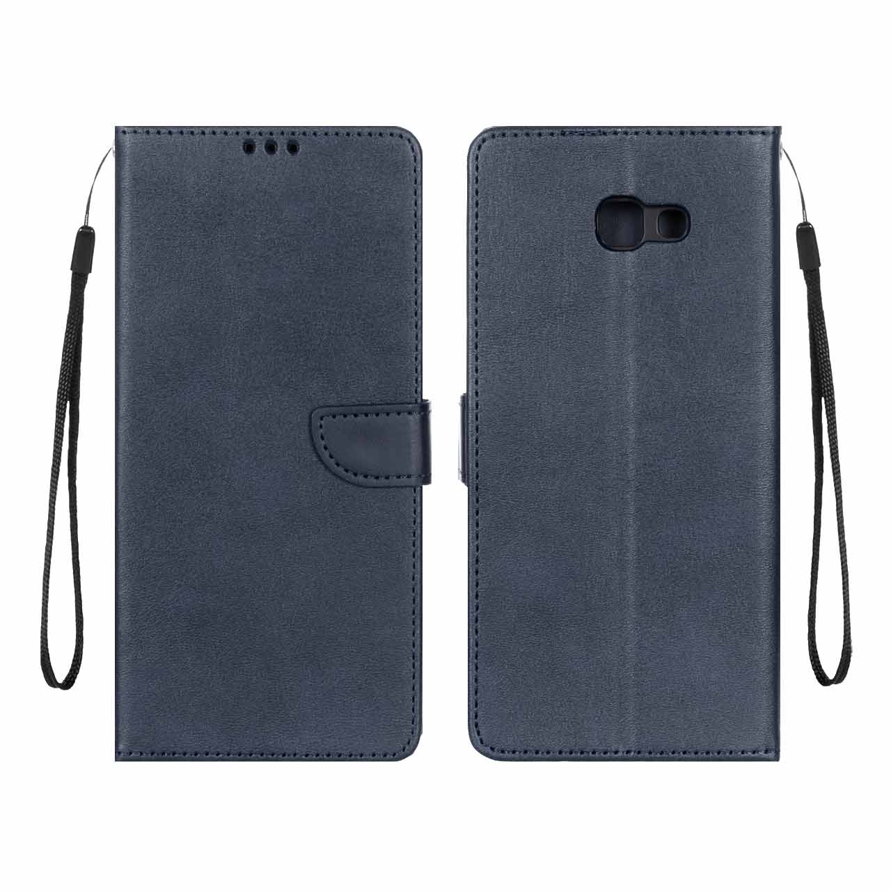 کیف چرمی موبایل مگنتی محافظ لنزدار Samsung Galaxy A720 / A7 (2017) - سرمه ای