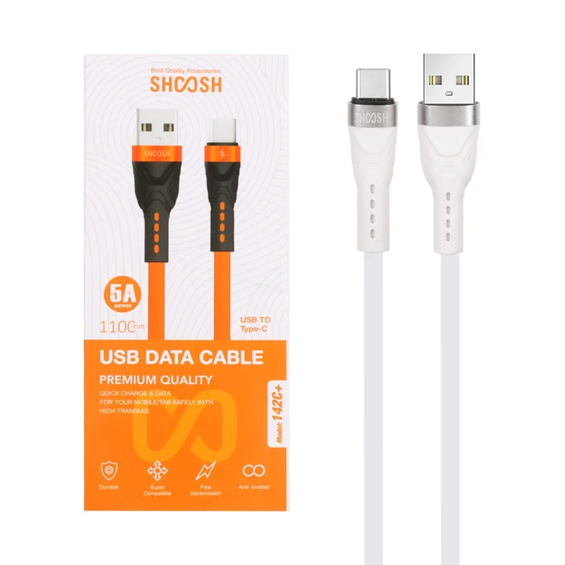کابل شارژ 1.1 متری فست Shoosh Type-C مدل +SH142C - سفید - SMO