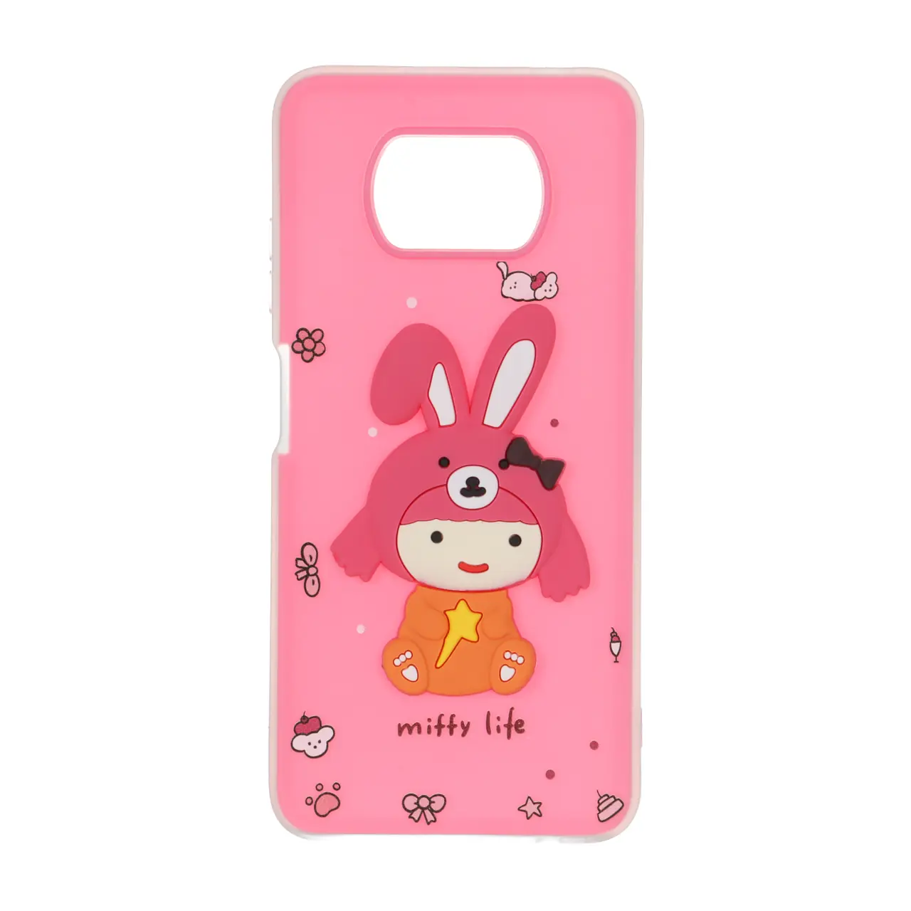 قاب دو لایه مات عروسک برجسته Xiaomi Poco X3 / Poco X3 Pro / Poco X3 NFC - صورتی فانتزی