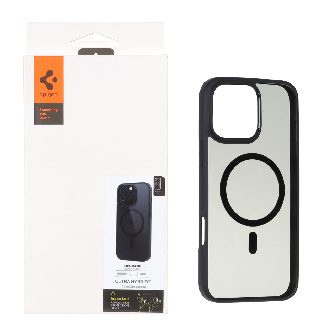 قاب اورجینال Magsafe Spigen با توری اسپیکر فلزی Apple iPhone 16 Pro Max - مشکی (پک دار)