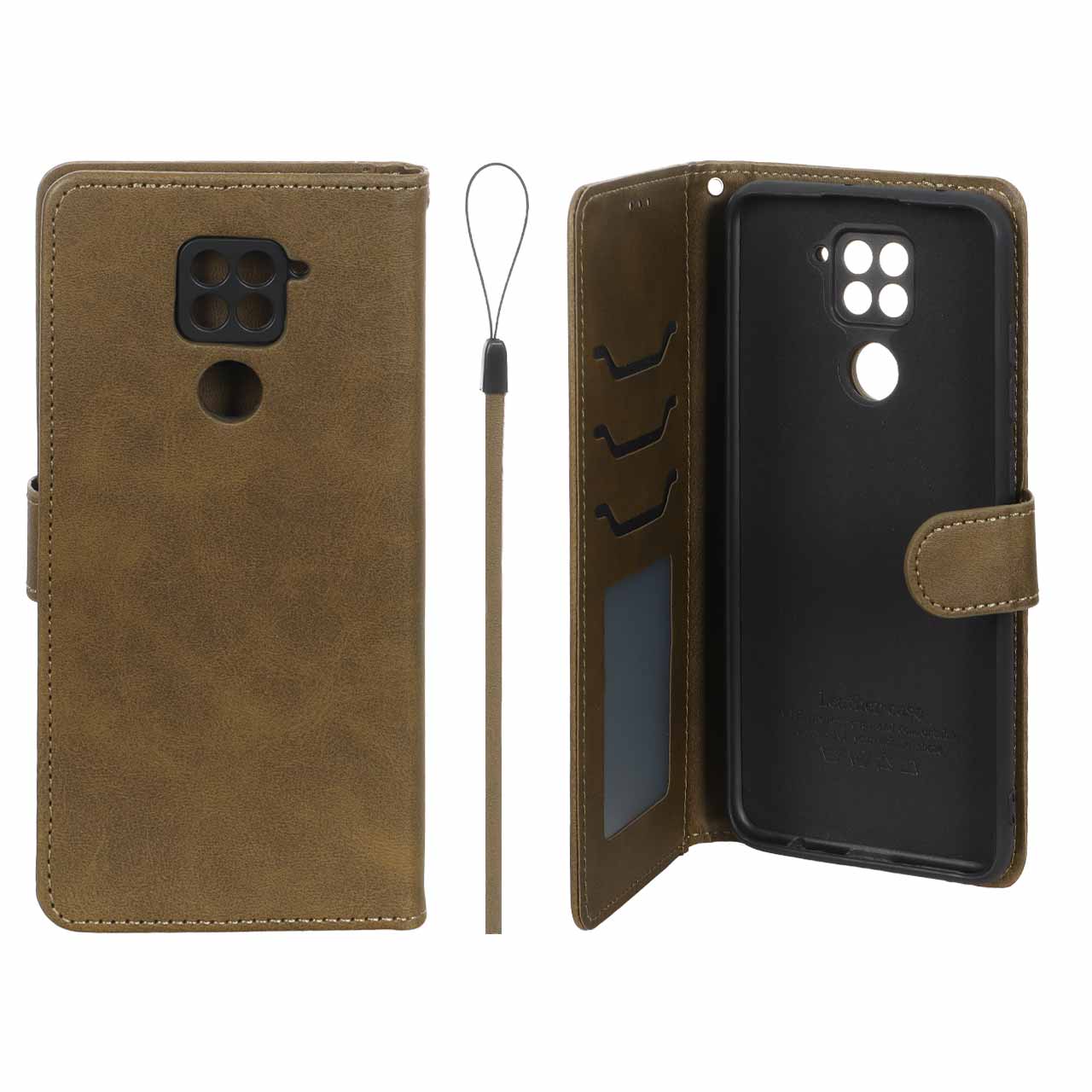 کیف موبایل مگنتی درجه یک داخل خز MNC Plus مدل Xiaomi Redmi Note 9 / Redmi 10X 5G / Redmi 10X Pro 5G - سبز زیتونی