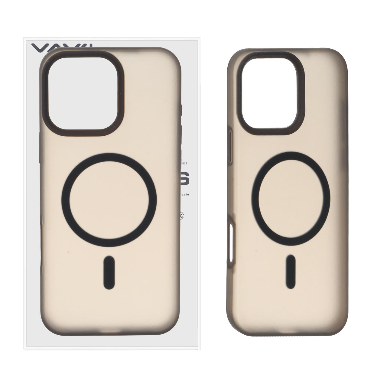 قاب اورجینال VAWI سیلیکونی پاستیلی MagSafe مدل Apple iPhone 16 Pro Max - مشکی (پک دار)
