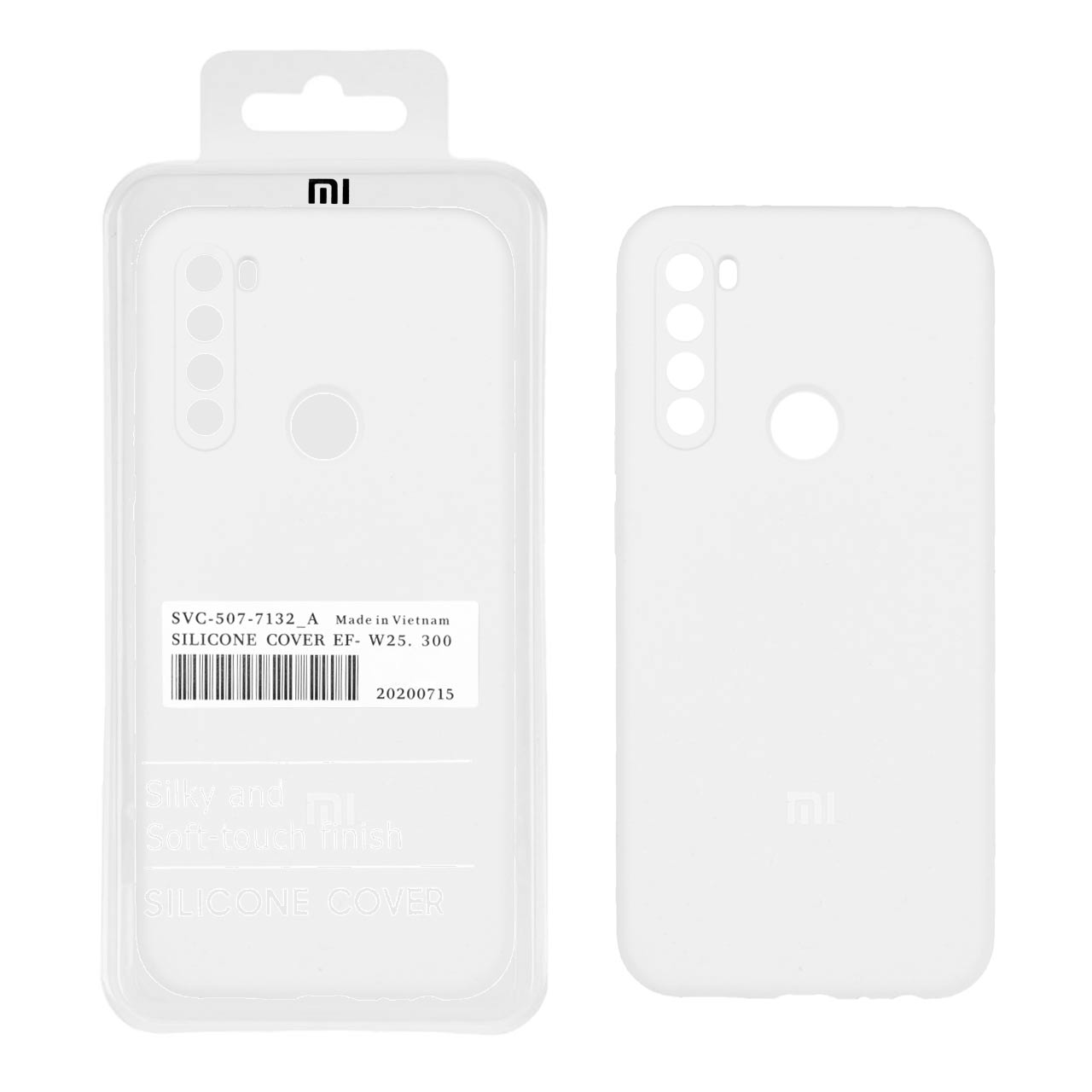 قاب سیلیکونی پاک کنی اورجینال درجه یک Xiaomi Redmi Note 8 - سفید (پک دار)