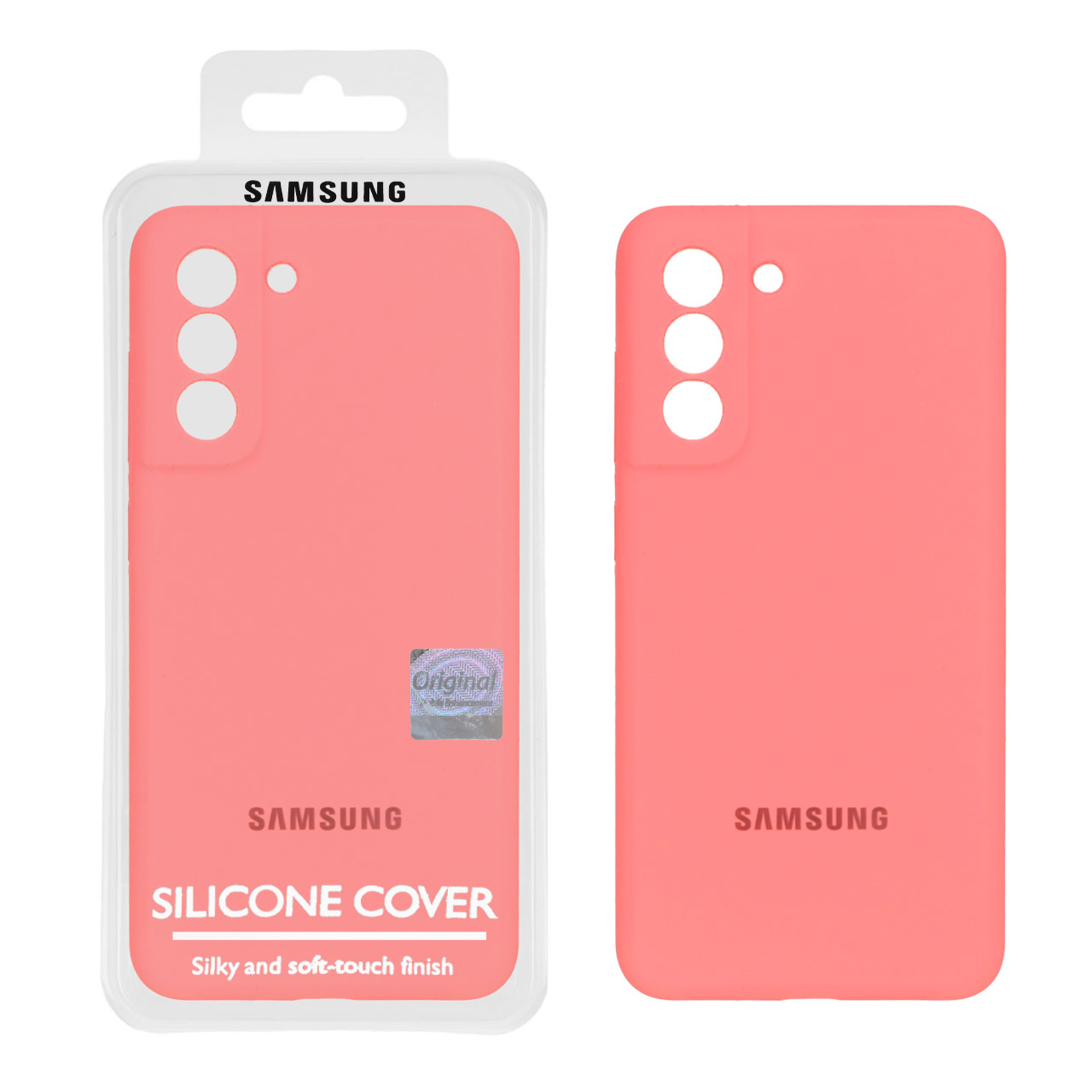 قاب سیلیکونی پاک کنی اورجینال Master Quality مدل Samsung Galaxy S21 FE - مرجانی (پک دار)