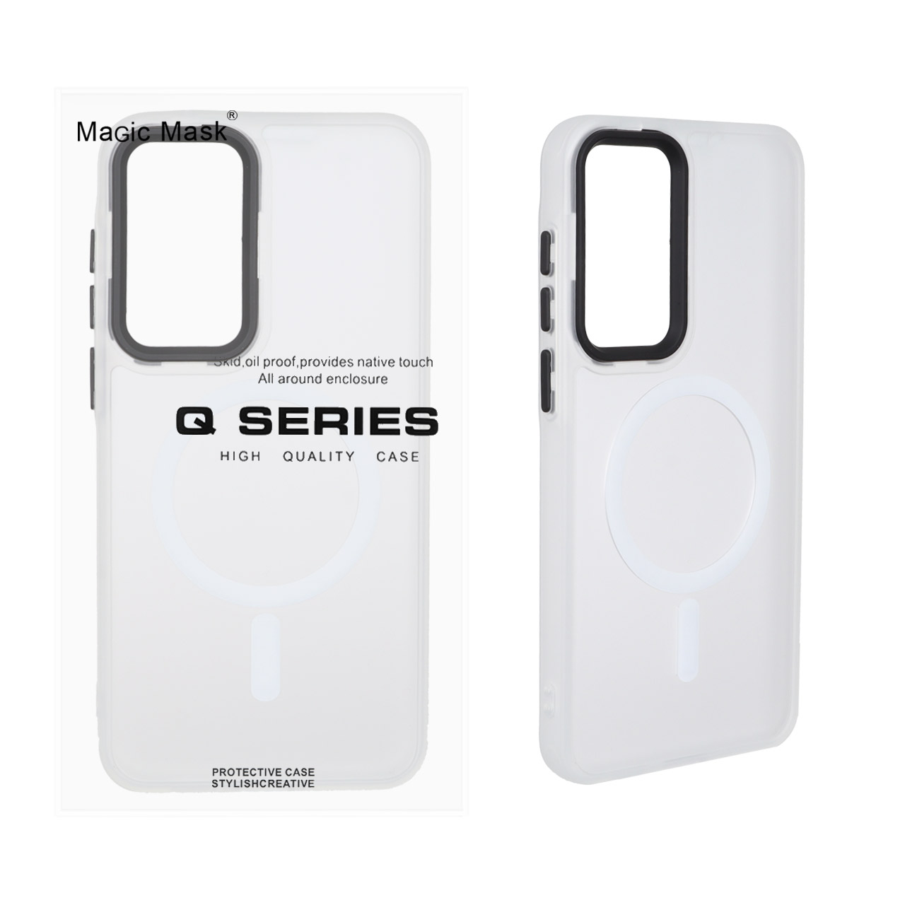 قاب اورجینال Magic Mask مات Magsafe بلک لنز Samsung Galaxy A35 / A55 - سفید (پک دار)