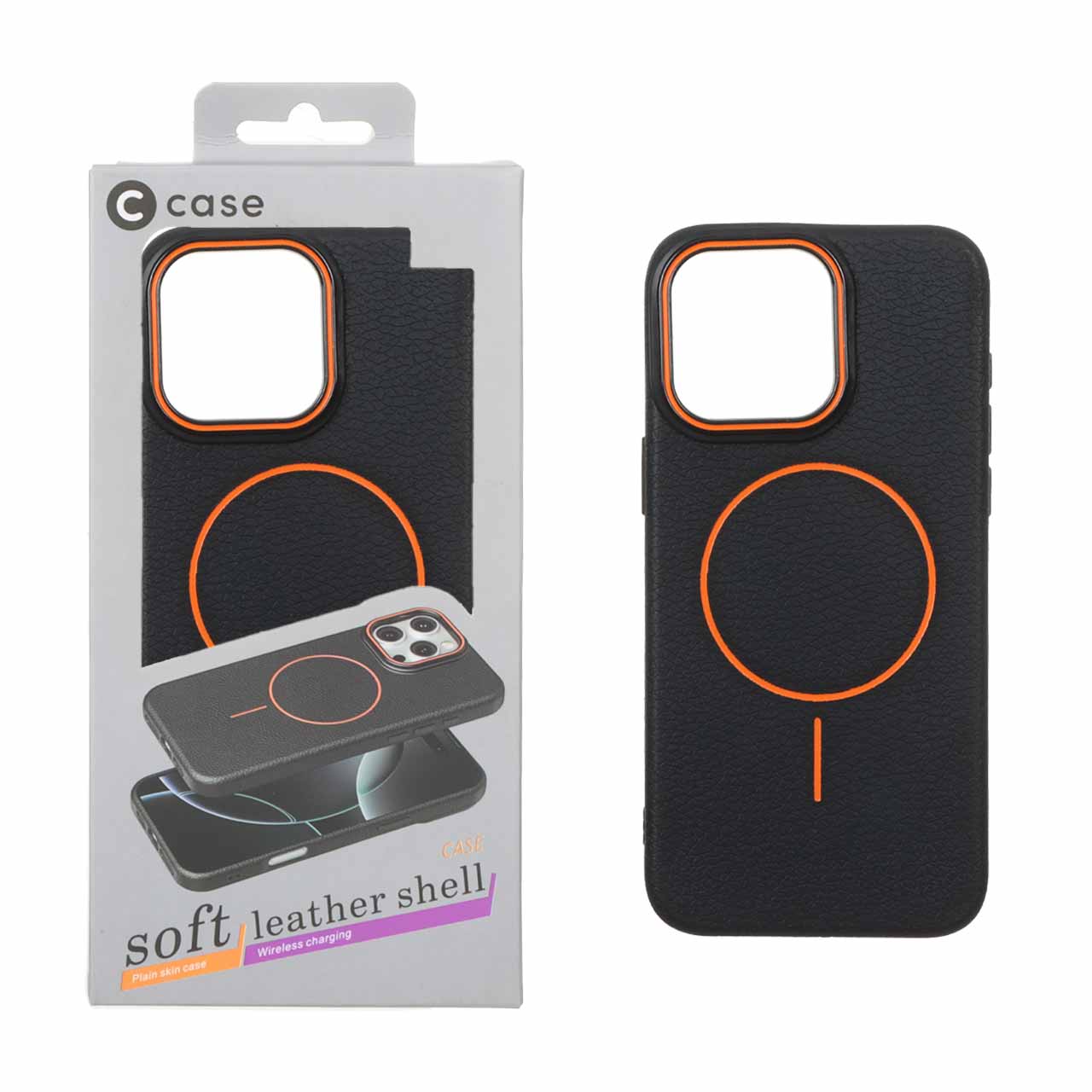 قاب اورجینال C Case طرح چرم MagSafe مدل Apple iPhone 15 Pro Max - مشکی (پک دار)