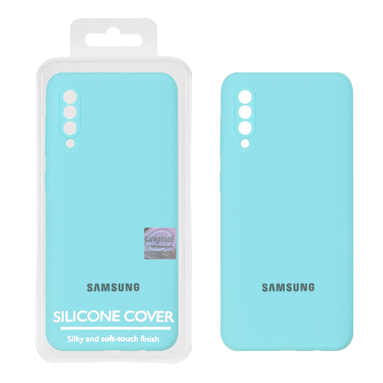 قاب سیلیکونی پاک کنی اورجینال Master Quality مدل Samsung Galaxy A50 / A50s / A30s - سبزآبی (پک دار)