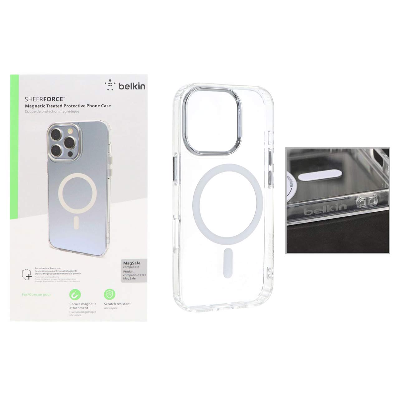 قاب belkin شفاف Magsafe مدل Apple iPhone 16 Pro (پک دار)