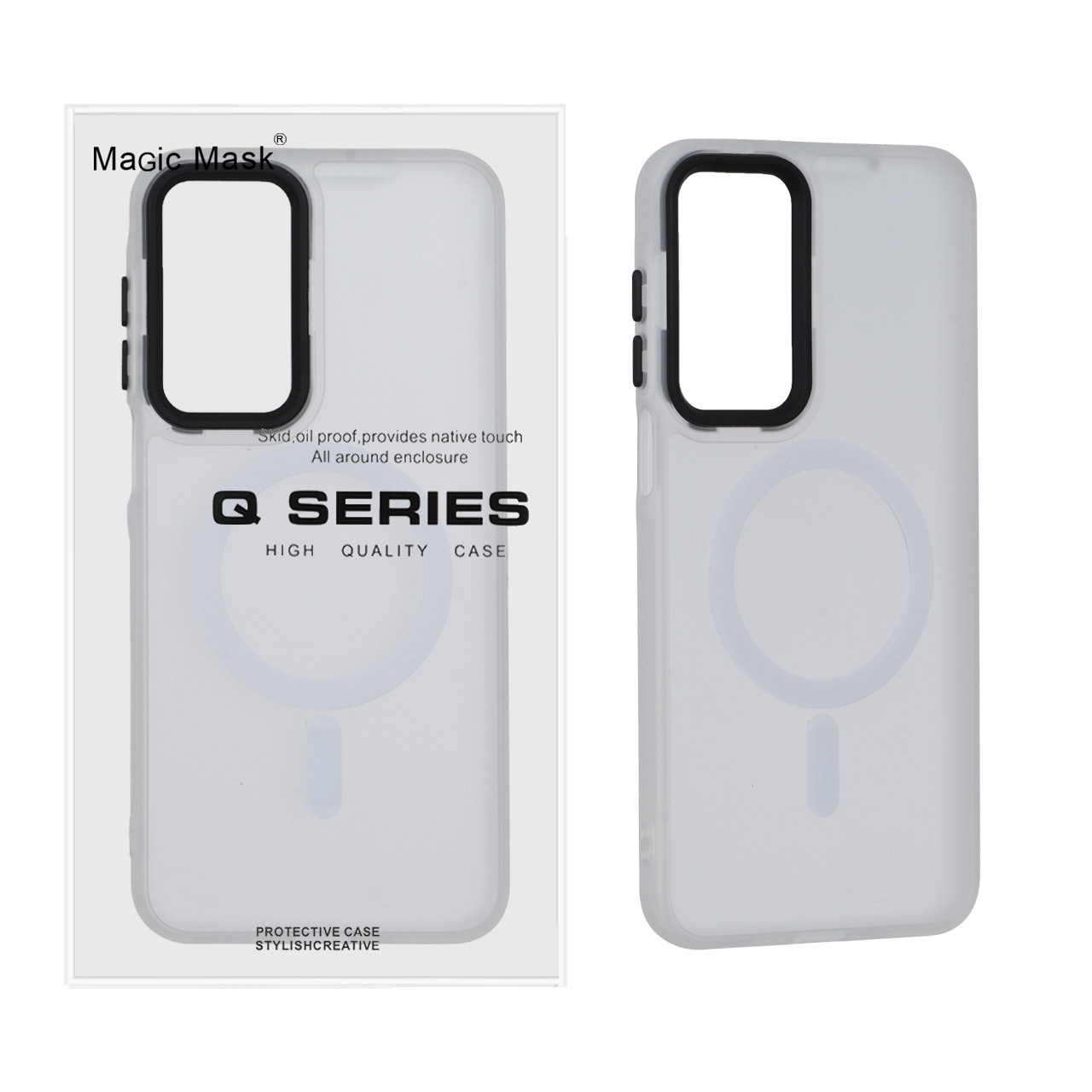 قاب اورجینال Magic Mask مات Magsafe بلک لنز Samsung Galaxy A17 / A16 / A26 - سفید (پک دار)