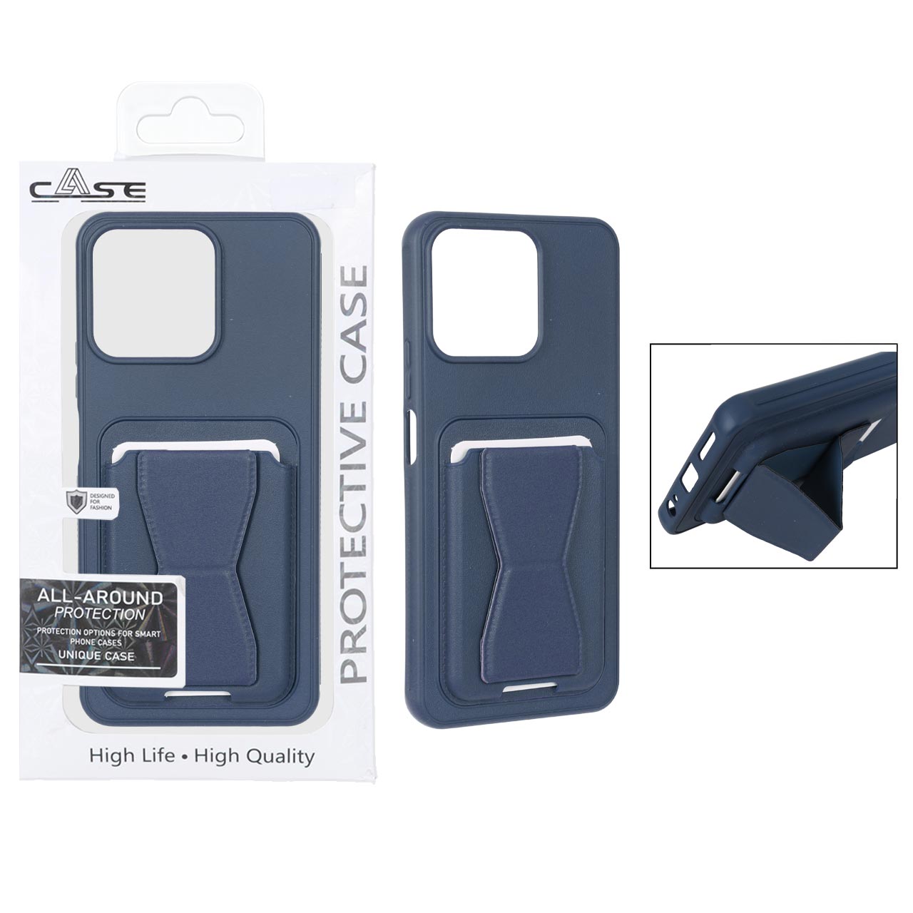 قاب چرمی Magsafe جاکارتی استندشو مگنتی Honor X7c - سرمه ای (پک دار)