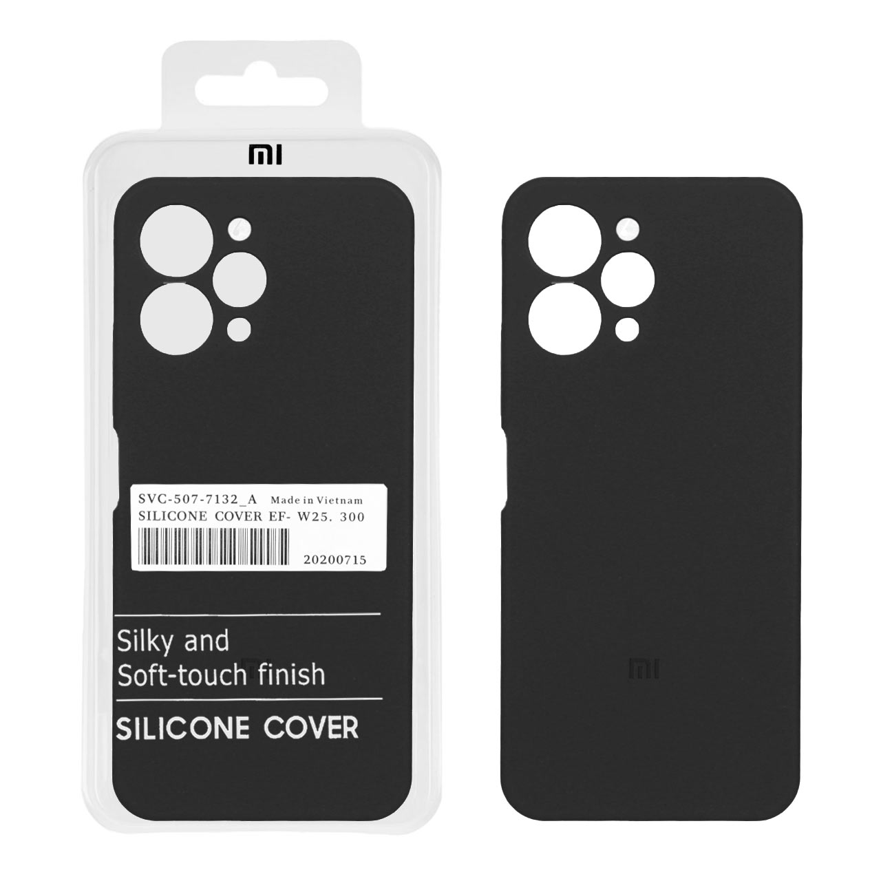 قاب سیلیکونی پاک کنی اورجینال درجه یک Xiaomi Redmi 12 / Poco M6 Pro 5G - مشکی (پک دار)