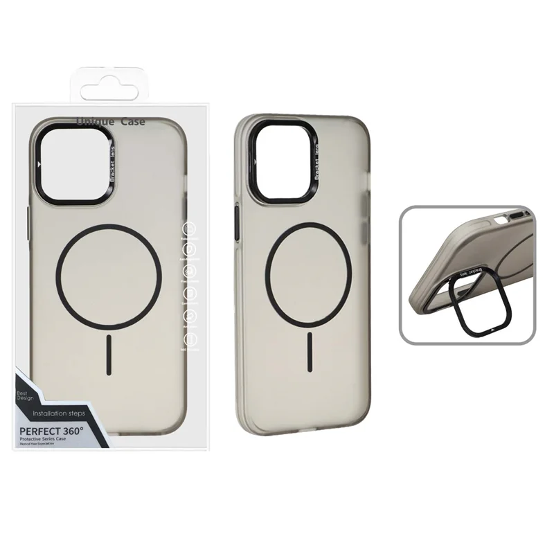 قاب Bracket Lens مات MagSafe لنز استندشو Apple iPhone 12 Pro Max - مشکی (پک دار)