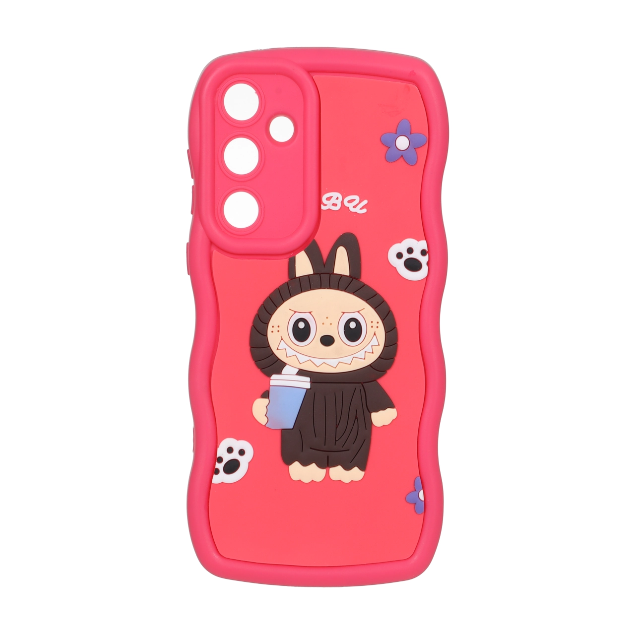 قاب کنگره ای عروسک برجسته محافظ لنزدار Samsung Galaxy A55 - طرح 188