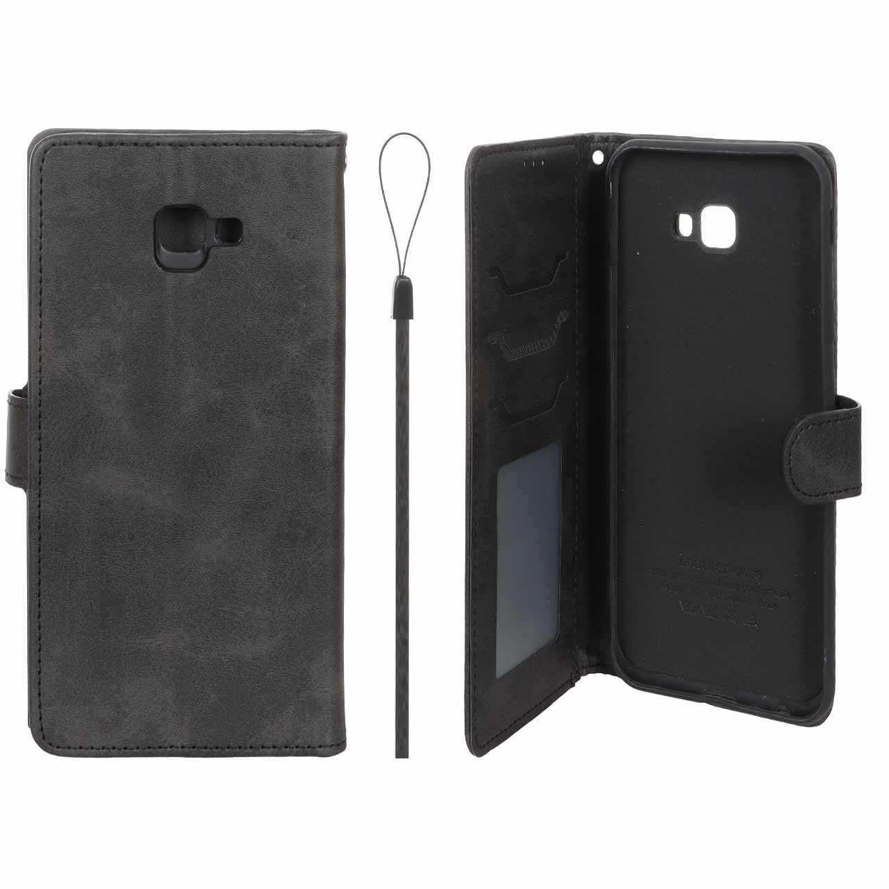 کیف موبایل مگنتی درجه یک داخل خز MNC Plus مدل Samsung Galaxy J4 Plus / J4 Prime / J4 Core / J410 - مشکی