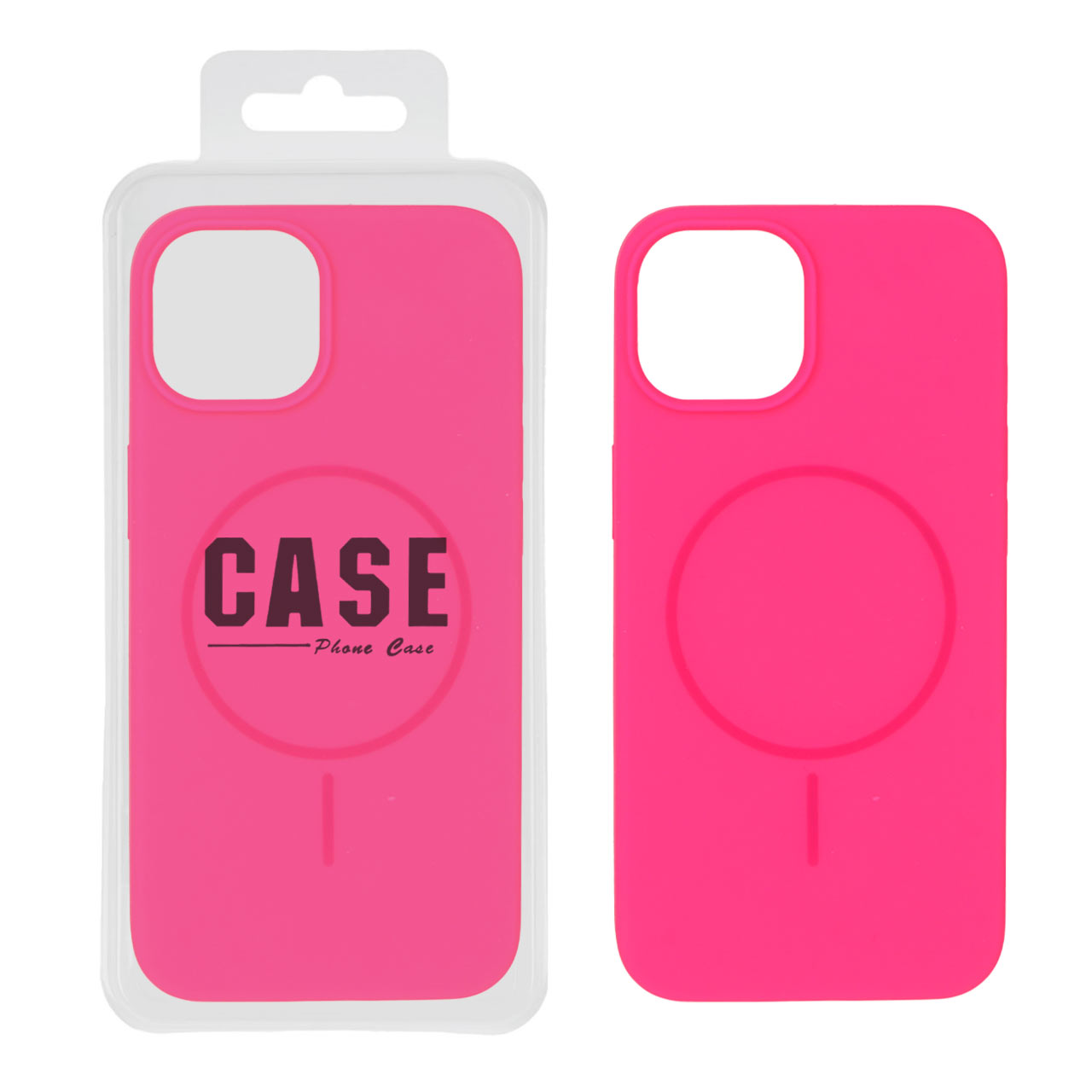 قاب سیلیکونی پاک کنی اورجینال درجه یک MagSafe مدل Apple iPhone 13 / iPhone 14 - صورتی فانتزی (پک دار)