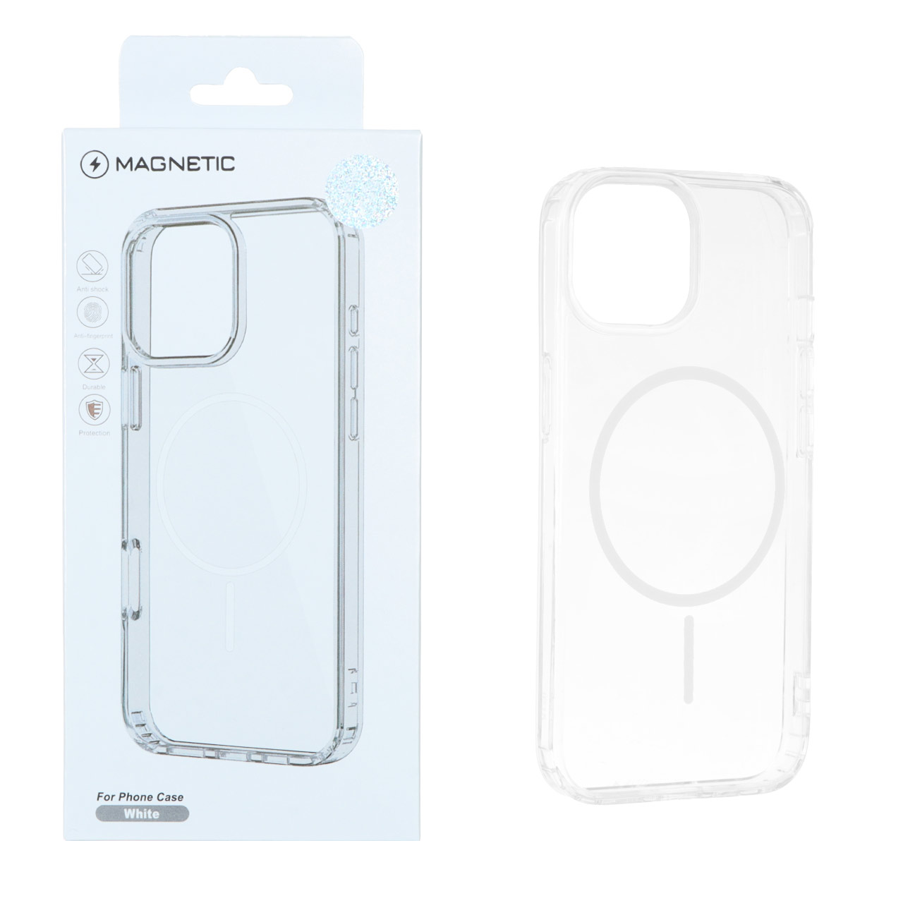 قاب اورجینال Magnetic دور ژله ای MagSafe مدل Apple iPhone 15 / iPhone 14 / iPhone 13 - سفید (پک دار)