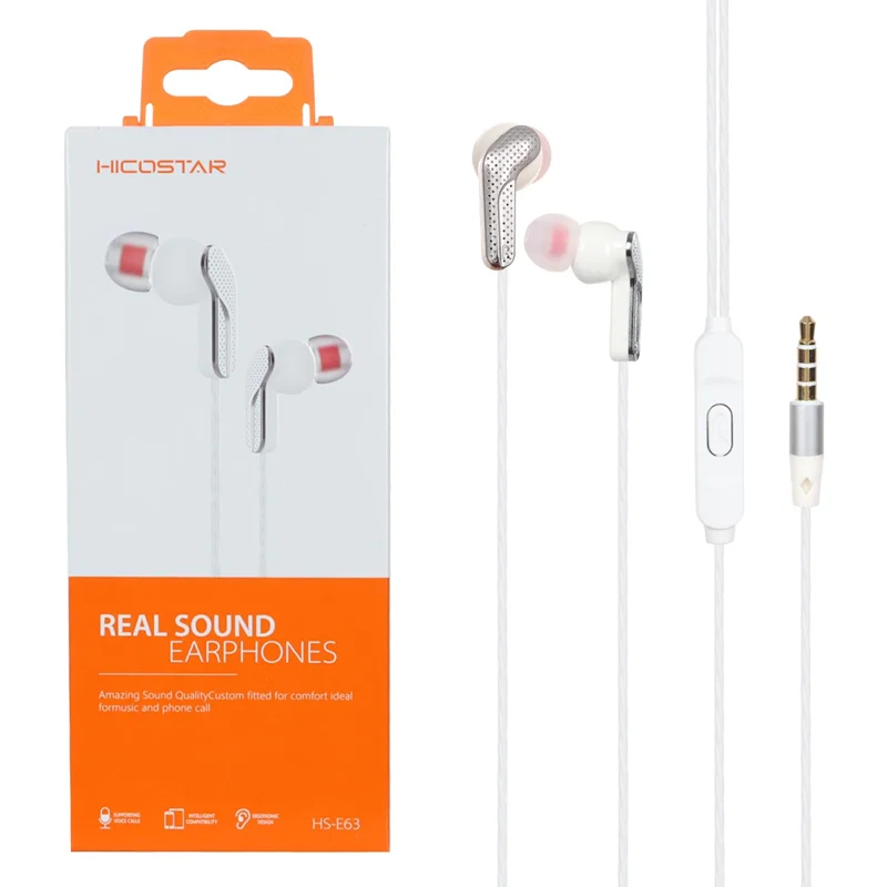 هندزفری باسیم Hicostar مدل HS-E63 - سفید