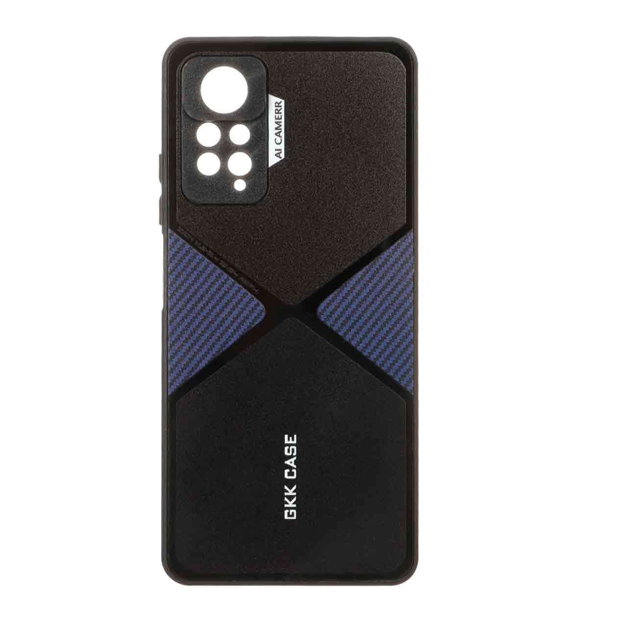 قاب GKK دور براق طرح X محافظ لنزدار Xiaomi Redmi Note 12 Pro 4G / Redmi Note 11 Pro - آبی