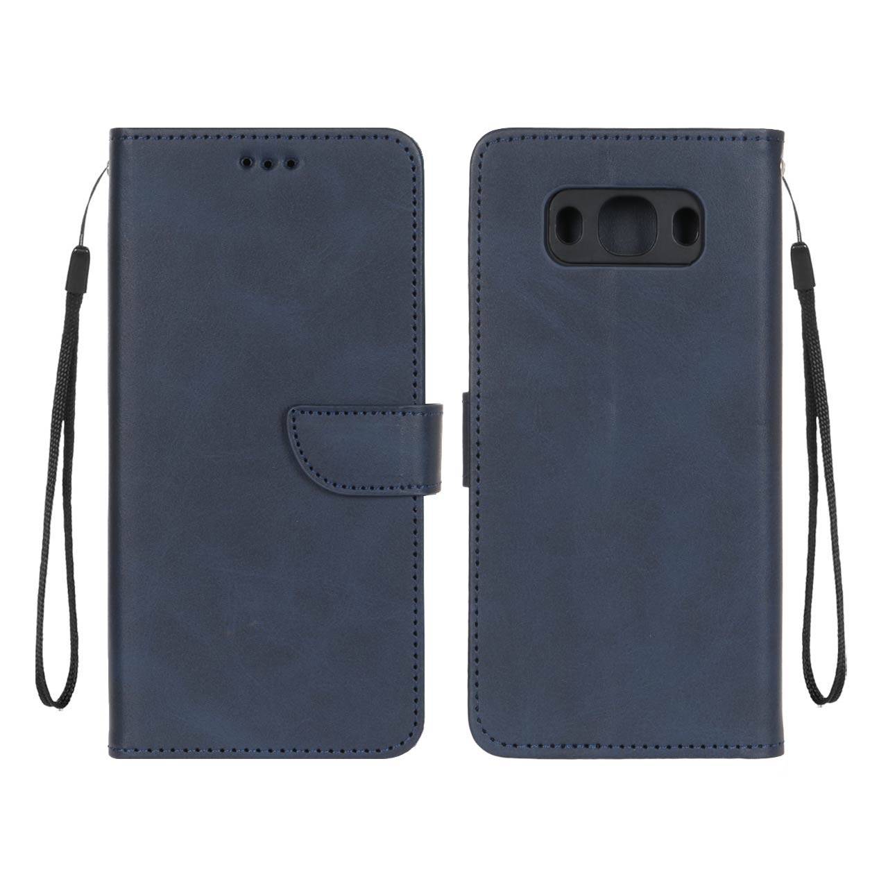 کیف چرمی موبایل مگنتی محافظ لنزدار Samsung Galaxy J7 (2016) / J710 - سرمه ای