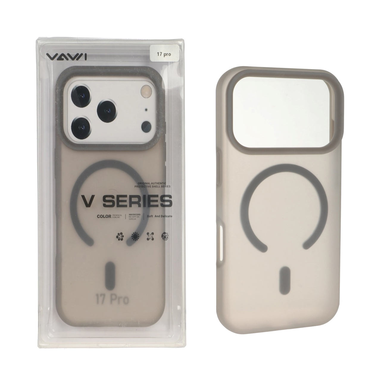 قاب اورجینال VAWI سیلیکونی پاستیلی MagSafe مدل Apple iPhone 17 Pro - طوسی (پک دار)