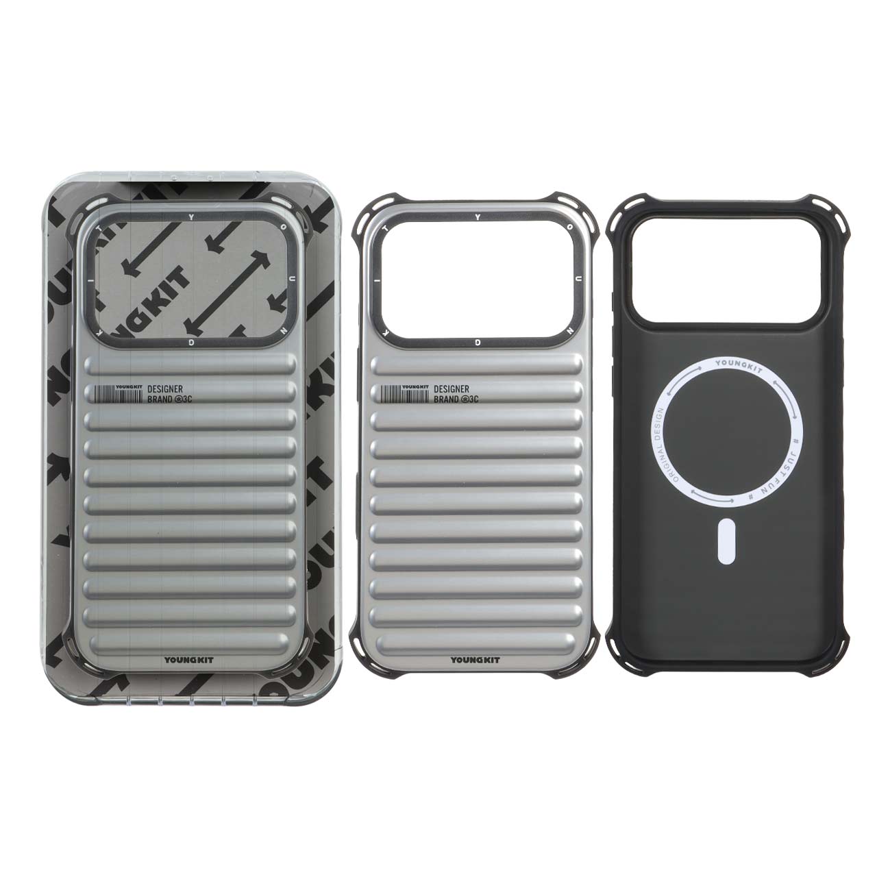 قاب اورجینال YoungKit Magsafe مدل Apple iPhone 17 Pro - خاکستری (پک اصلی)