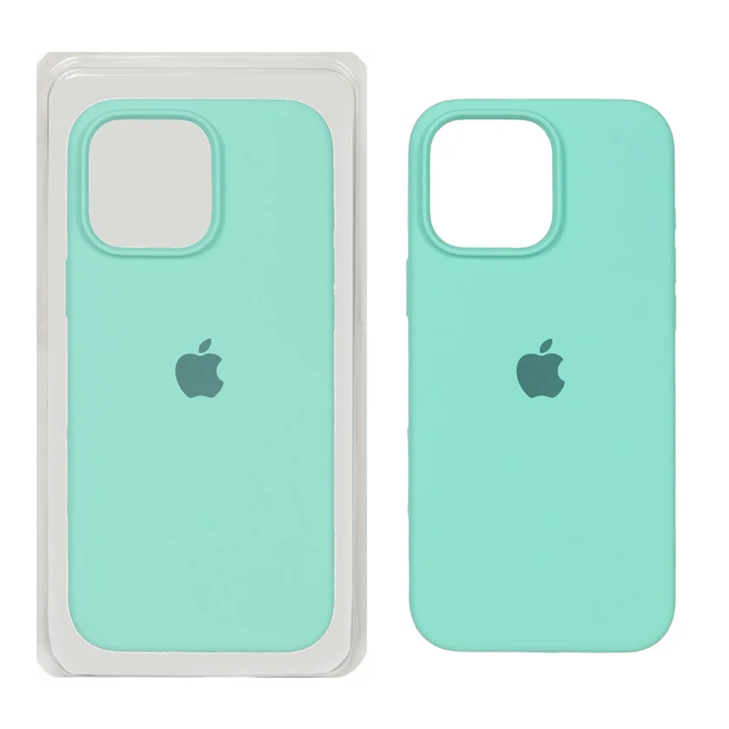 قاب سیلیکونی پاک کنی اورجینال Apple iPhone 16 Pro Max - سبزآبی (پک اصلی)