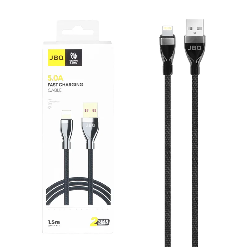 کابل شارژ 1.5 متری فست آیفون JBQ مدل CA-500 - مشکی (گارانتی یکساله رصاصی)