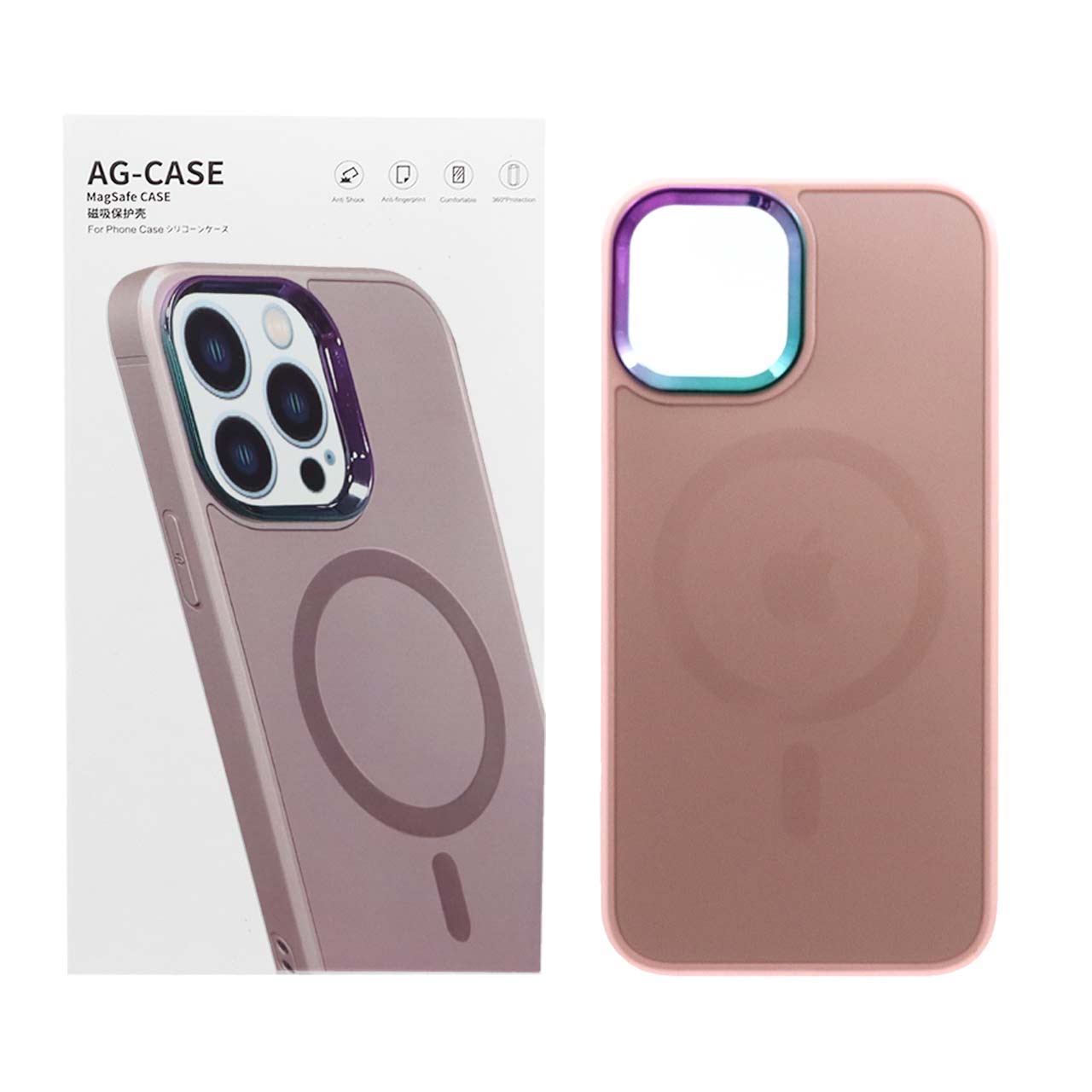 قاب مگ سیف AG-Case هفت رنگ Apple iPhone 12 Pro Max - رزگلد (پک دار)