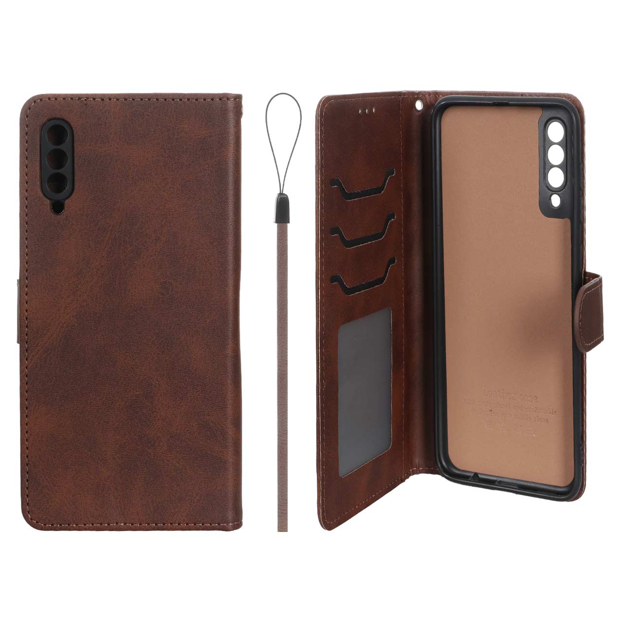 کیف موبایل مگنتی درجه یک داخل خز MNC Plus مدل Samsung Galaxy A50 / A50s / A30s - قهوه ای