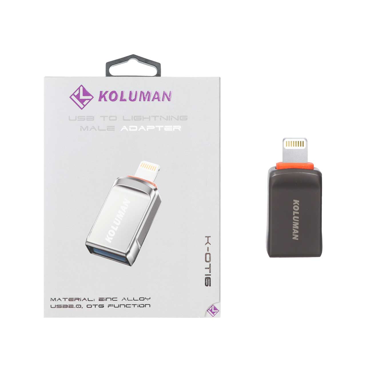 تبدیل Koluman USB3.0 OTG Lightning مدل K-OT16 - خاکستری (گارانتی یکساله PMC)