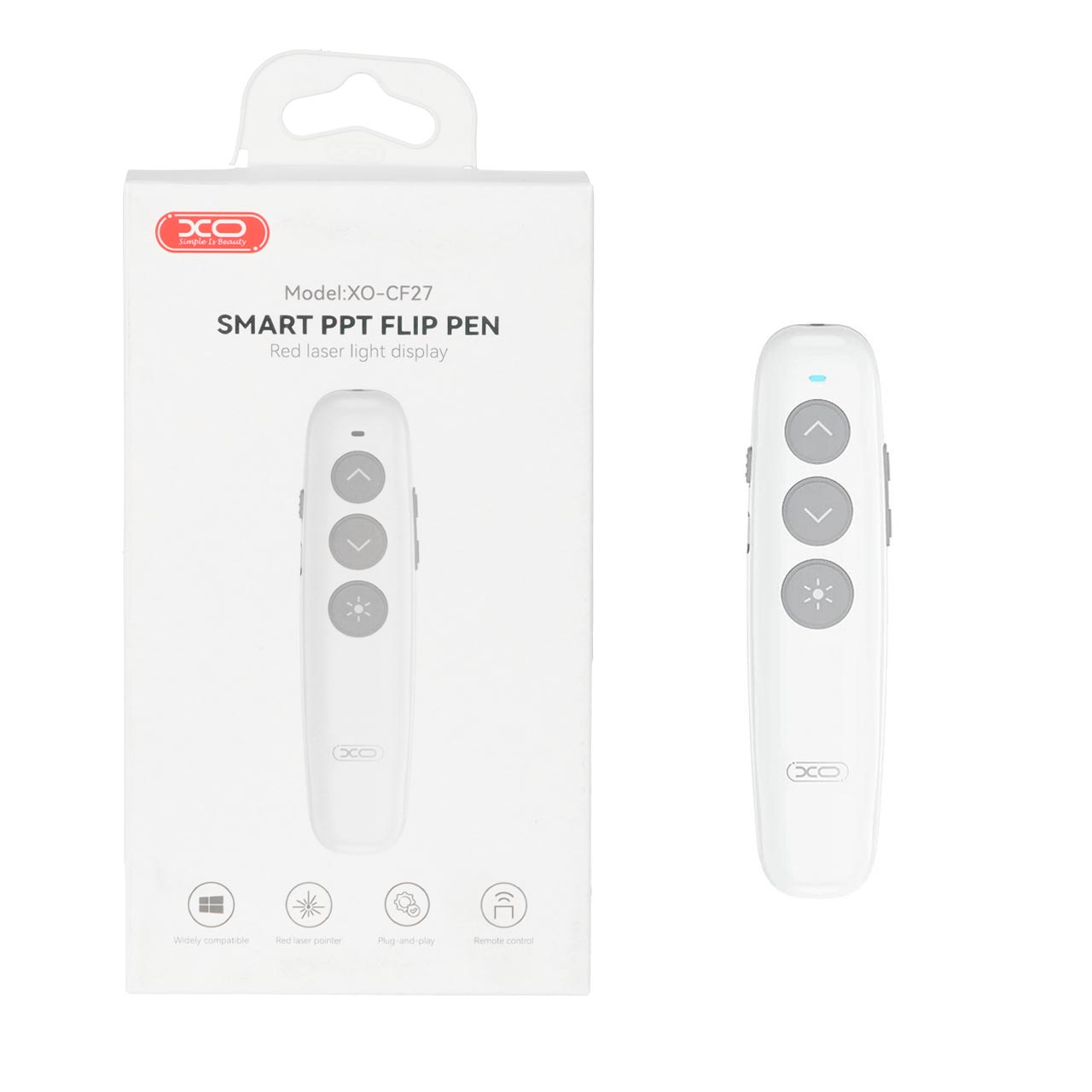 قلم پاورپوینت شارژی XO مدل XO-CF27 - سفید