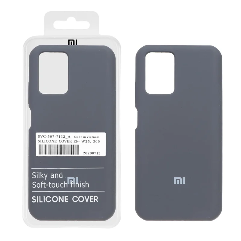 قاب سیلیکونی پاک کنی اورجینال درجه یک Xiaomi Redmi Note 10 4G / Redmi Note 10S / Poco M5S - خاکستری (پک دار)