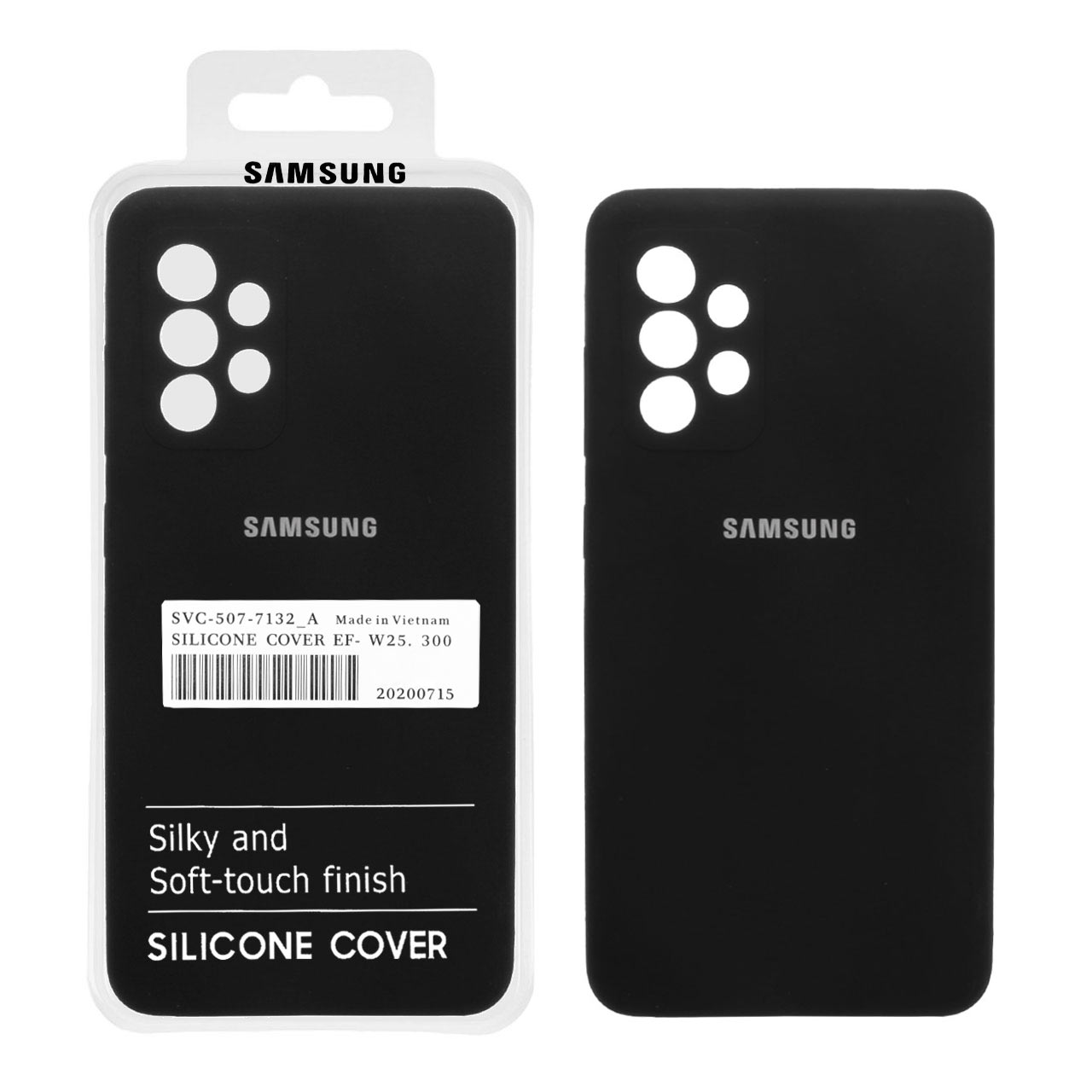 قاب سیلیکونی پاک کنی اورجینال درجه یک Samsung A73 - مشکی (پک دار)