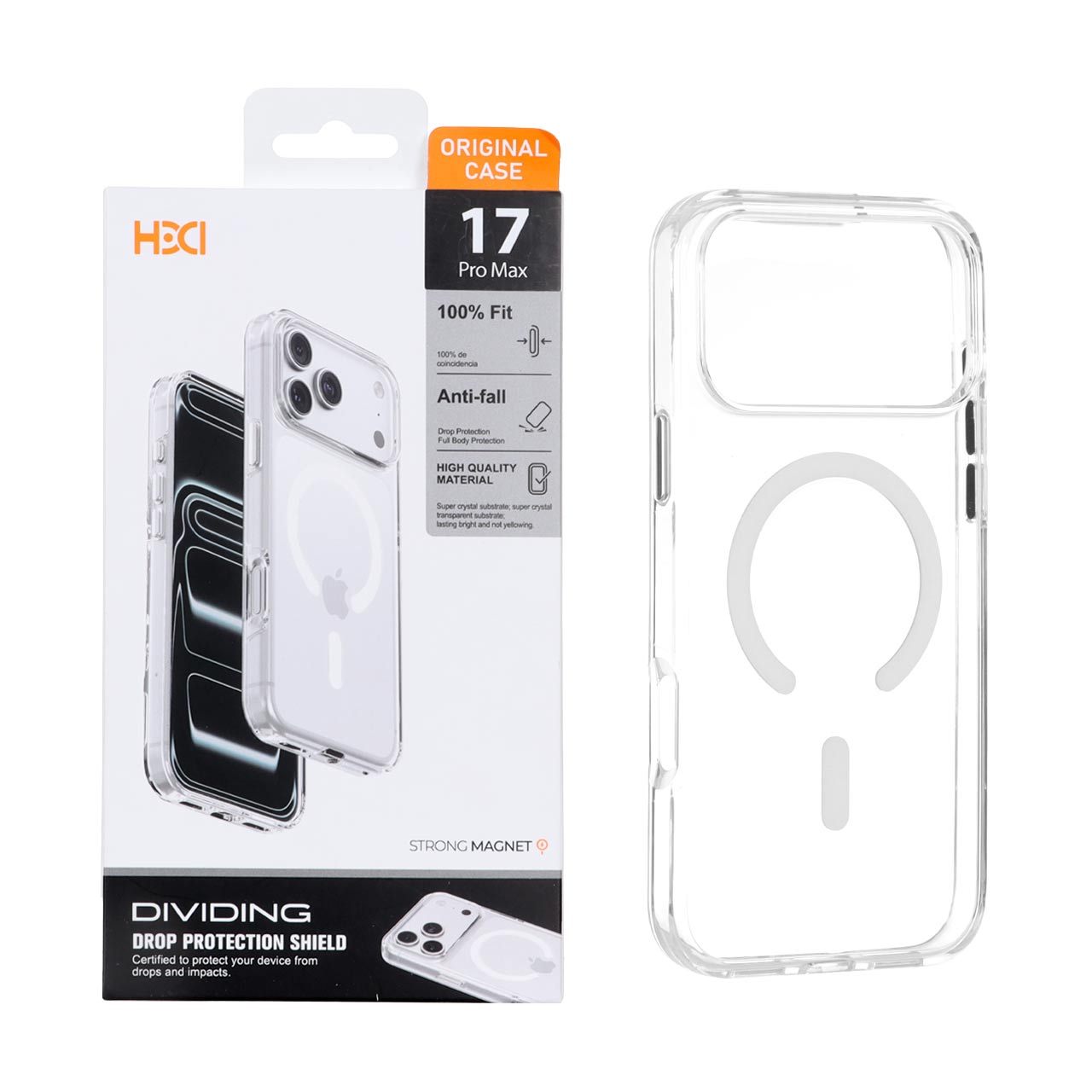 قاب اورجینال HDD شفاف کریستالی Msgsafe سری اطلسی Apple iPhone 17 Pro Max - سفید (پک دار)