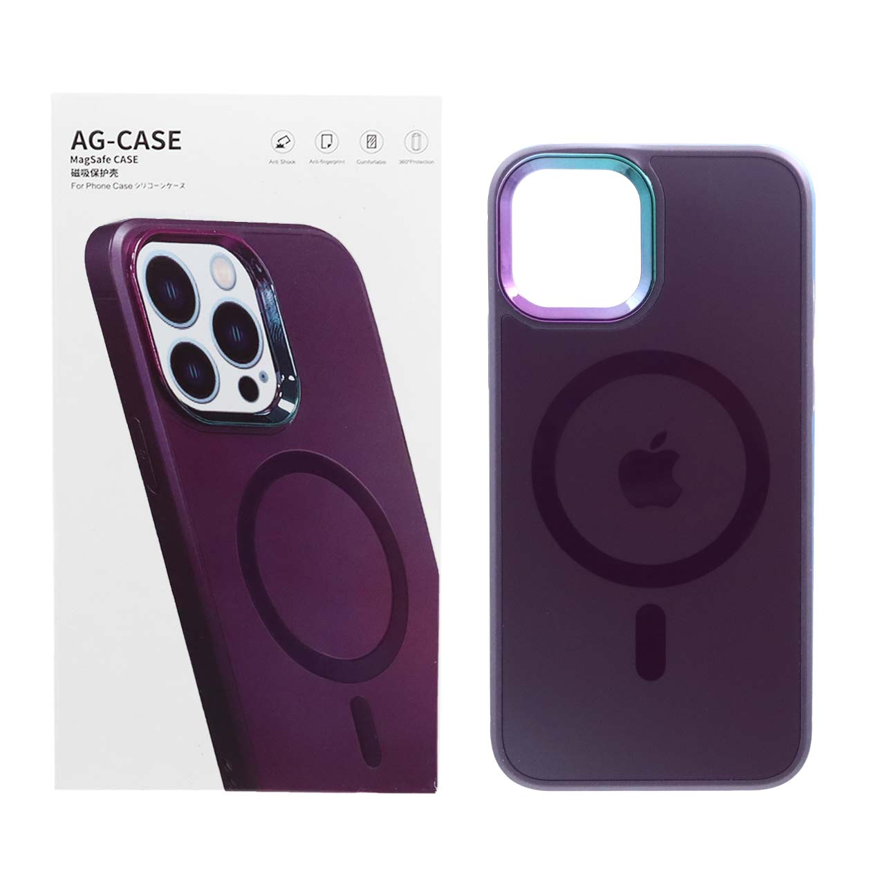 قاب مگ سیف AG-Case هفت رنگ Apple iPhone 12 Pro Max - بنفش (پک دار)