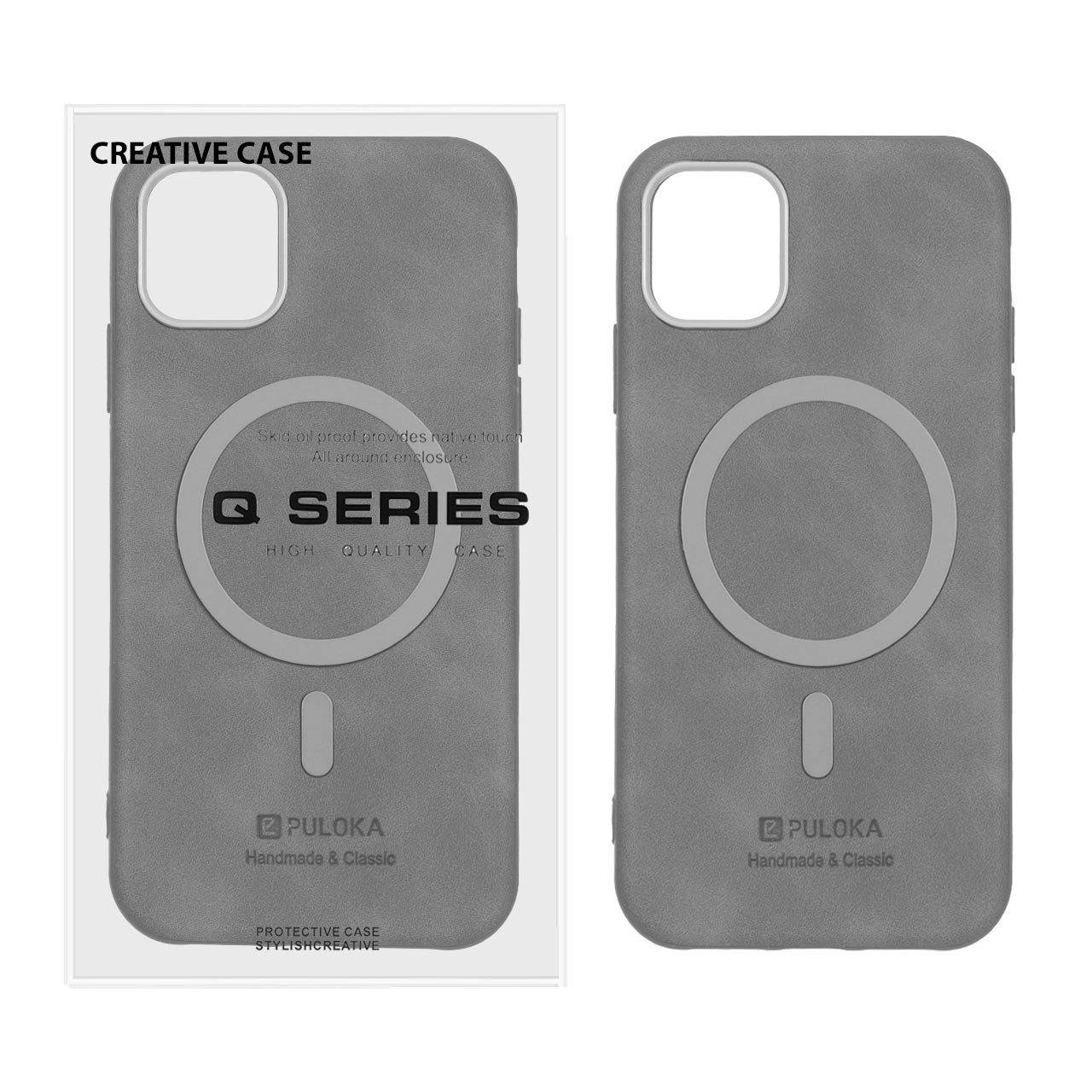 قاب Puloka جیر MagSafe لنز براق Apple iPhone 11 - طوسی (پک دار)