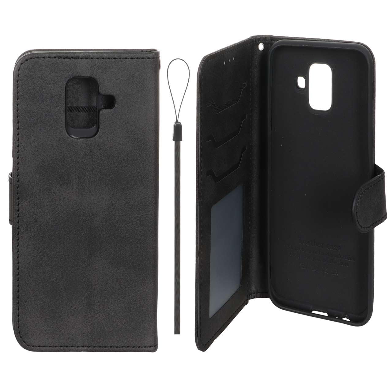 کیف موبایل مگنتی درجه یک داخل خز MNC Plus مدل Samsung Galaxy A6 - مشکی