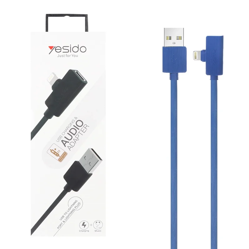 کابل شارژ 1.2 متری فست آیفون Yesido مدل YAU-03 - آبی