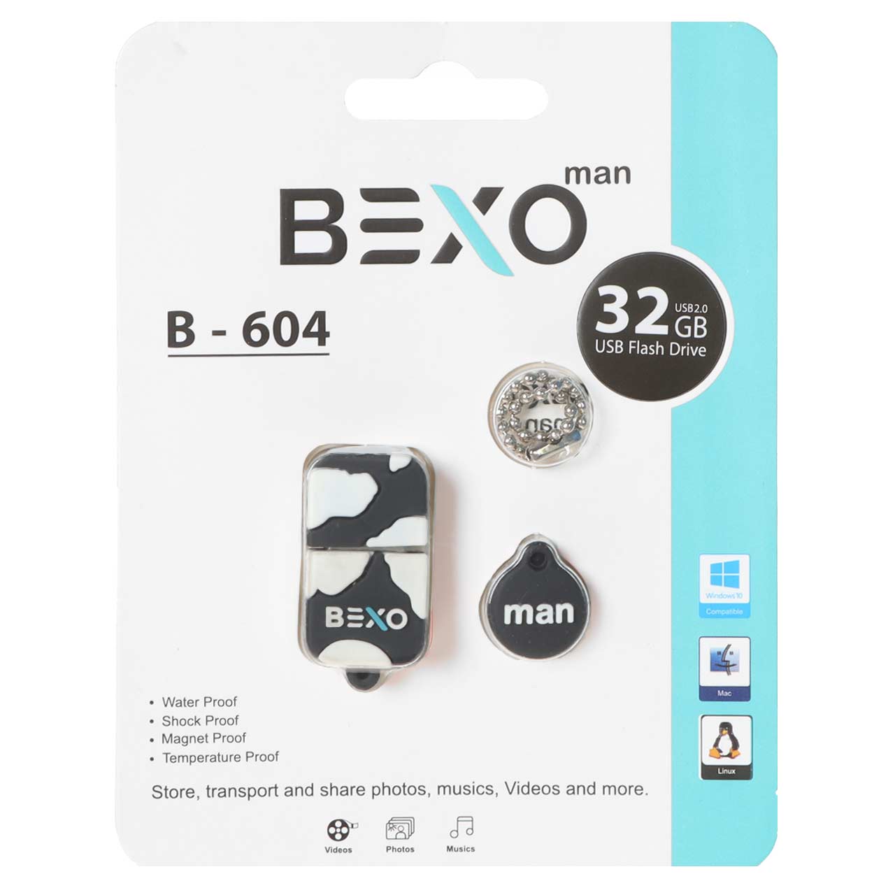 BEXO B-604 USB2.0 Flash Memory-32GB (گارانتی داده پردازی آواتک) مشکی