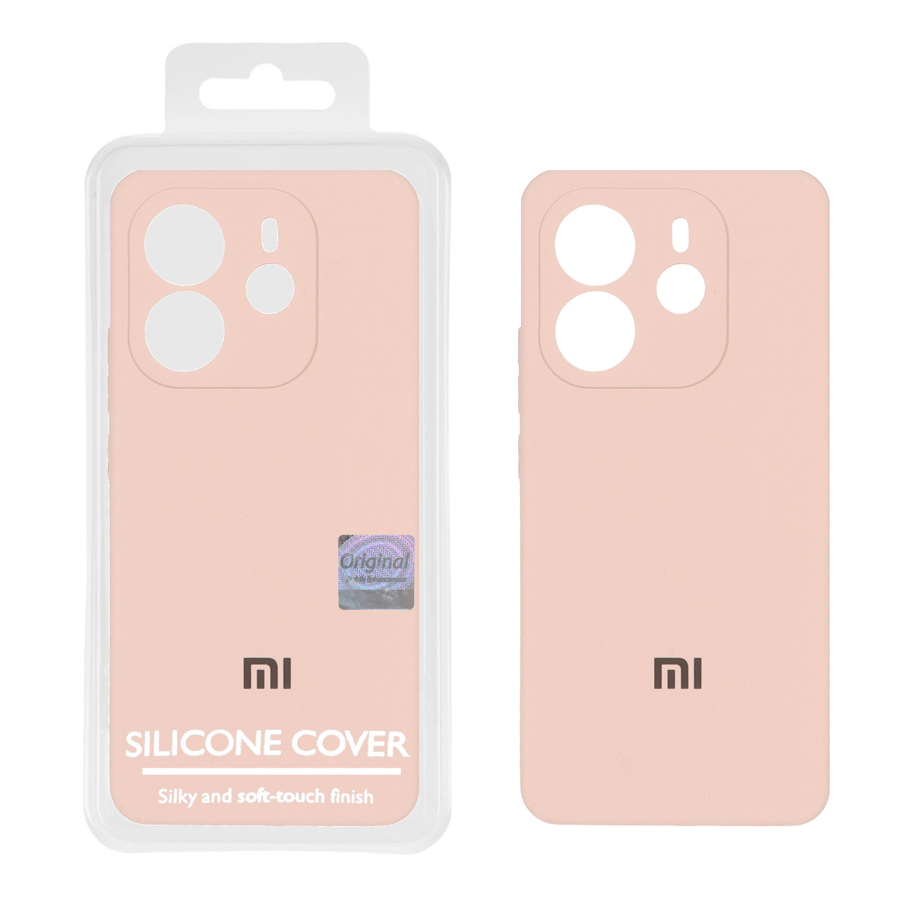 قاب سیلیکونی پاک کنی اورجینال Master Quality مدل Xiaomi Redmi Note 14 4G - کرم نارنجی (پک دار)