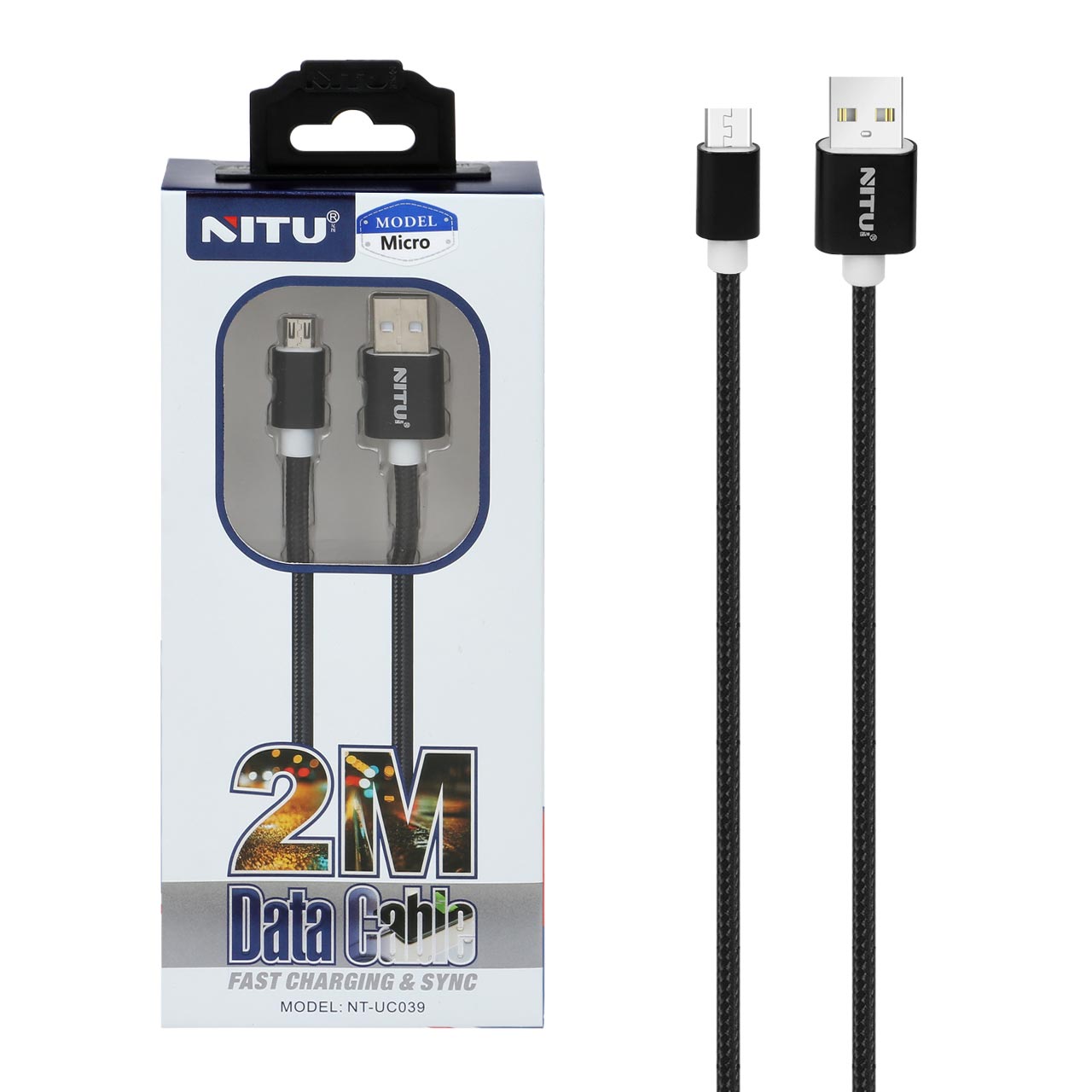 کابل شارژ 2 متری اندروید NITU مدل UC039 - مشکی
