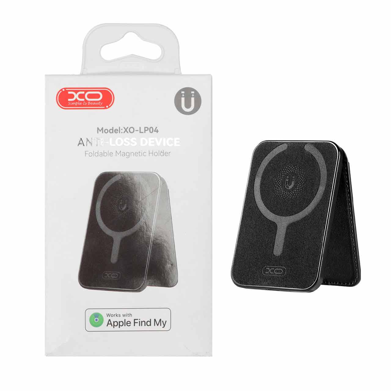 کیف کارت مگ‌سیف گوشی آیفون و هولدر موبایل XO مدل XO-LP04 - مشکی