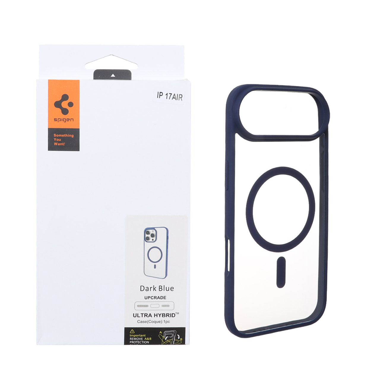 قاب اورجینال Magsafe Spigen با توری اسپیکر فلزی Apple iPhone 17 Air - سرمه ای (پک دار)