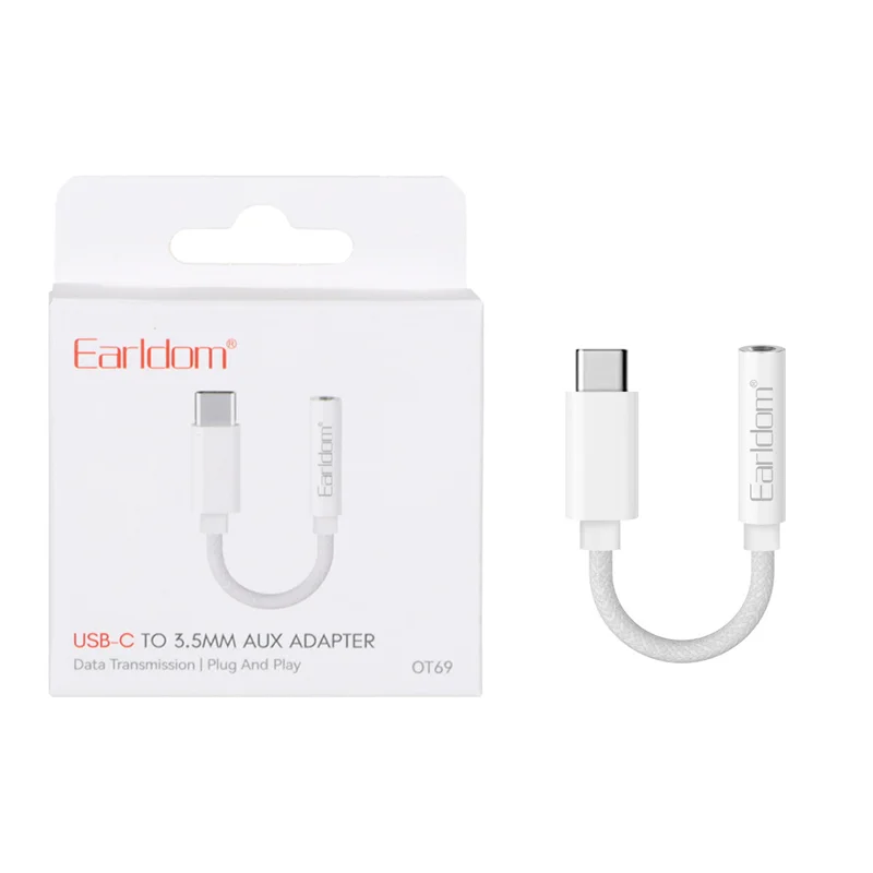 تبدیل Earldom AUX TO Type-C مدل ET-OT69 - سفید