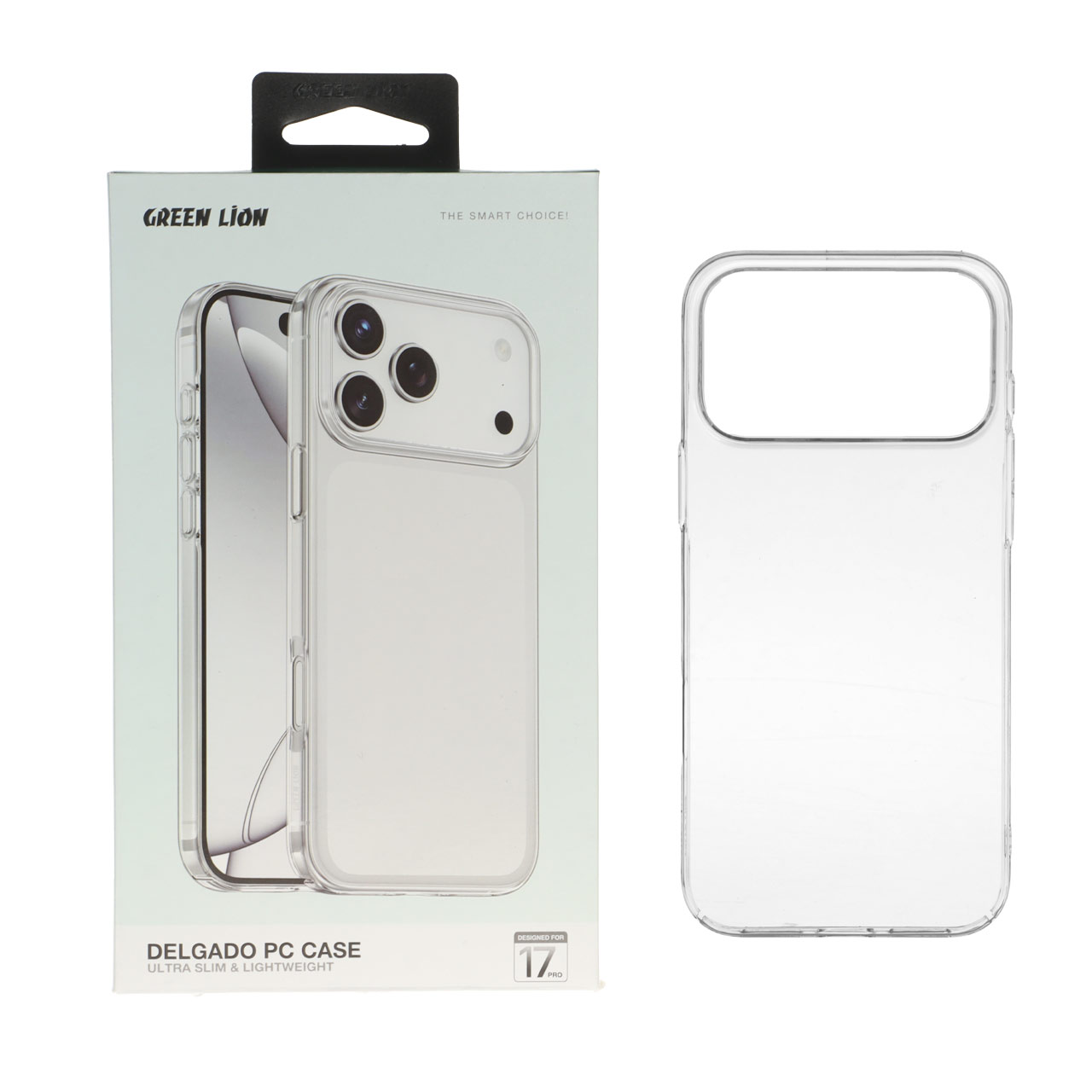 قاب اورجینال Green Lion شفاف Delgado Pc Case مدل Apple iPhone 17 Pro (پک دار)