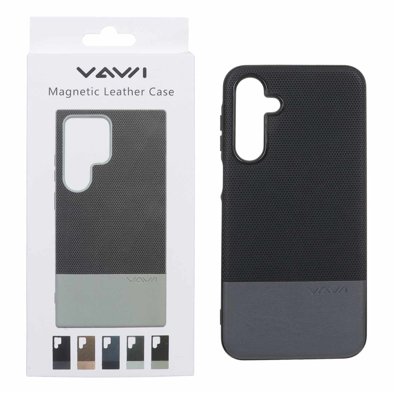 قاب Vawi چرمی دو تکه MagSafe مدل Samsung Galaxy A16 - مشکی (پک دار)